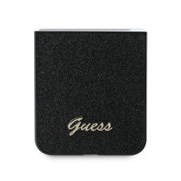 „Guess 4G“ blizgantis „Script“ dėklas, skirtas „Samsung Galaxy Z Flip 6“ – juodas