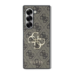 „Guess“ odinis 4G metalinis logotipo dėklas, skirtas „Samsung Galaxy Z Fold 6“ – rudas