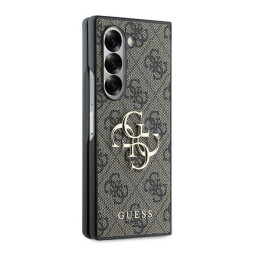 „Guess“ odinis 4G metalinis logotipo dėklas, skirtas „Samsung Galaxy Z Fold 6“ – rudas