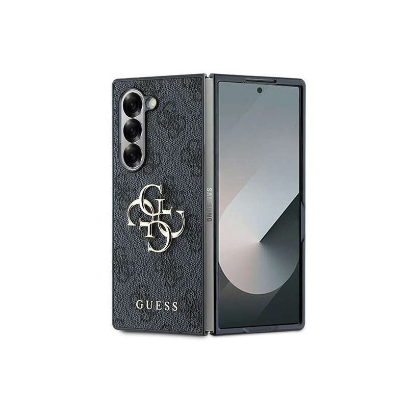 „Guess“ odinis 4G metalinis logotipo dėklas, skirtas „Samsung Galaxy Z Fold 6“ - juodas