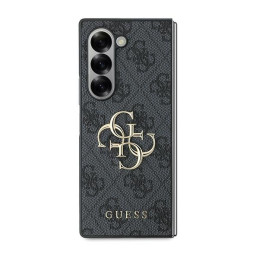 „Guess“ odinis 4G metalinis logotipo dėklas, skirtas „Samsung Galaxy Z Fold 6“ - juodas