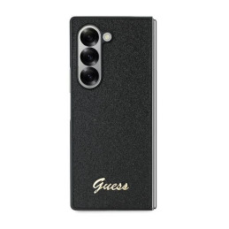 „Guess 4G“ blizgučių rašto dėklas, skirtas „Samsung Galaxy Z Fold 6“ – juodas