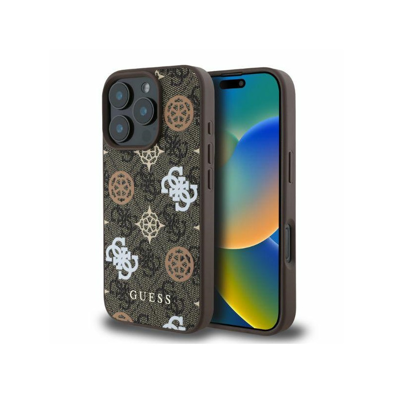 „Guess“ „Peony“ su 4G fonu, „MagSafe“ dėklas, skirtas „iPhone 16 Pro“ – rudas