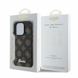 „Guess Peony Script MagSafe iPhone 16 Pro“ dėklas – juodas