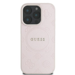 „Guess Saffiano Peony Classic Logo MagSafe iPhone 16 Pro“ dėklas – rožinis