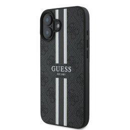 „Guess 4G“ dryžuotas „MagSafe“ dėklas, skirtas „iPhone 16 Plus“ – juodas