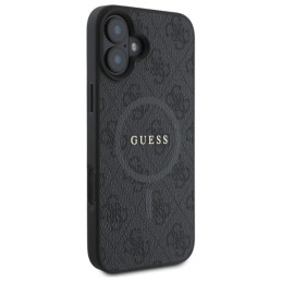 „Guess 4G Ring Classic Logo MagSafe“ dėklas, skirtas „iPhone 16“ – juodas