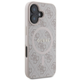 „Guess 4G Ring Classic Logo MagSafe iPhone 16“ dėklas – rožinis