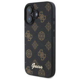 „Guess Peony Script MagSafe“ dėklas, skirtas „iPhone 16“ – juodas
