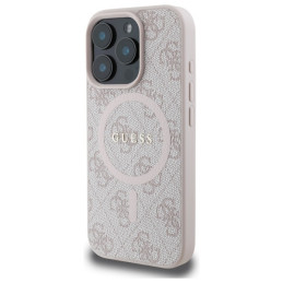 „Guess 4G Ring Classic Logo MagSafe“ dėklas, skirtas „iPhone 16 Pro Max“ – rožinis