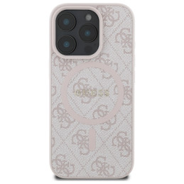 „Guess 4G Ring Classic Logo MagSafe“ dėklas, skirtas „iPhone 16 Pro Max“ – rožinis