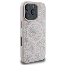 „Guess 4G Ring Classic Logo MagSafe“ dėklas, skirtas „iPhone 16 Pro Max“ – rožinis