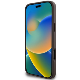 „Guess 4G“ spausdintų juostelių „MagSafe“ dėklas, skirtas „iPhone 16 Pro Max“ – rudas