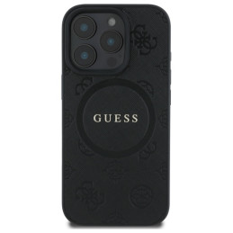 „Guess Saffiano Peony Classic Logo MagSafe“ dėklas, skirtas „iPhone 16 Pro Max“ – juodas