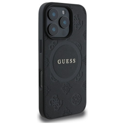 „Guess Saffiano Peony Classic Logo MagSafe“ dėklas, skirtas „iPhone 16 Pro Max“ – juodas
