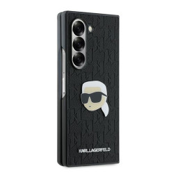Karl Lagerfeld Saffiano monograminis dėklas, skirtas Samsung Galaxy Z Fold 6 - juodas