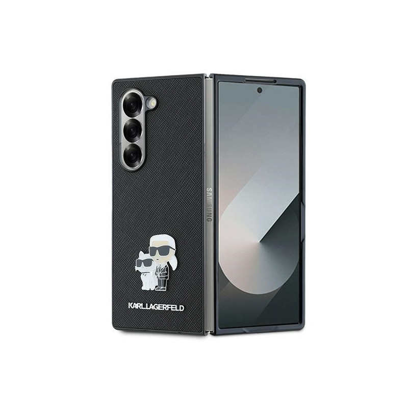 Karl Lagerfeld Saffiano metalinis dėklas, skirtas Samsung Galaxy Z Fold 6 - juodas