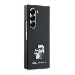 Karl Lagerfeld Saffiano metalinis dėklas, skirtas Samsung Galaxy Z Fold 6 - juodas