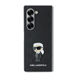 Karl Lagerfeld Saffiano Ikonik Pin dėklas, skirtas Samsung Galaxy Z Fold 6 - juodas