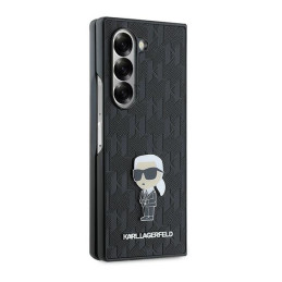 Karl Lagerfeld Saffiano Ikonik Pin dėklas, skirtas Samsung Galaxy Z Fold 6 - juodas