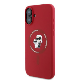 „Karl Lagerfeld“ silikoninis „Karl&Choupette Heads Ring MagSafe“ dėklas, skirtas „iPhone 16 Plus“ – raudonas