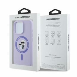 „Karl Lagerfeld“ silikoninis „Karl&Choupette Heads Ring MagSafe“ dėklas, skirtas „iPhone 16 Pro Max“ – violetinis