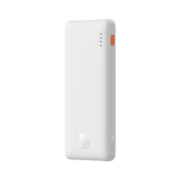„Baseus Airpow“ 20 W 10000 mAh išorinė baterija su „Baseus Simple Series“ USB-A - USB-C 30 cm laidu - balta
