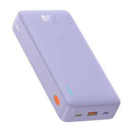 „Baseus Airpow 20W 20000mAh“ išorinė baterija su „Baseus Simple Series“ USB-A - USB-C 50 cm laidu - violetinė