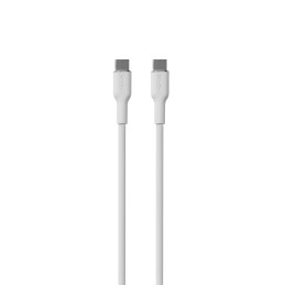 „Puro Soft USB-C“ – USB-C 60 W 1,5 m silikoninis laidas – baltas