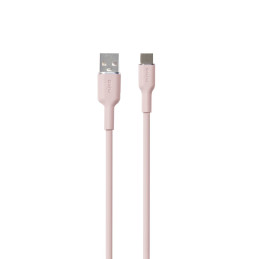 „Puro Soft USB-A“ – „USB-C“ laidas 1,5 m – rožinis