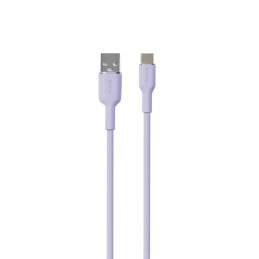 „Puro Soft USB-A“ – „USB-C“ laidas 1,5 m – violetinis