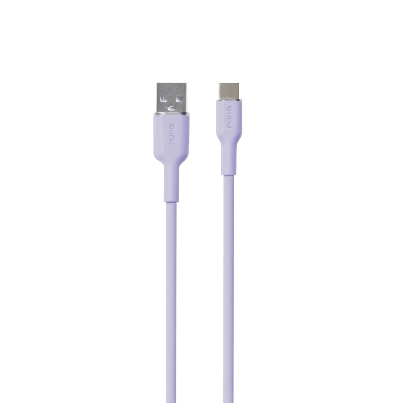„Puro Soft USB-A“ – „USB-C“ laidas 1,5 m – violetinis