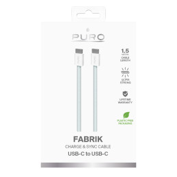 „Puro Fabrik“ USB-C – USB-C laidas 1,5 m 60 W 480 Mbps – mėlynas