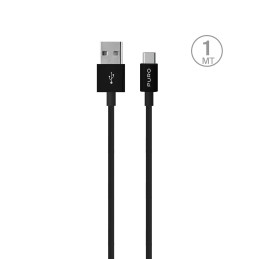 „Puro White“ USB-A USB-C kabelis, 1 m, juodas