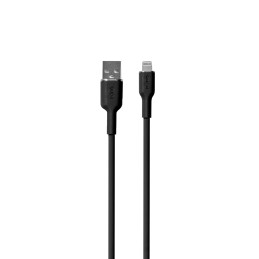 „Puro Soft USB-A“ – „Lightning“ laidas, 1,5 m, silikoninis, juodas