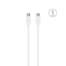 „Puro Plain USB-C“ – USB-C 2A 1 m kabelis – baltas