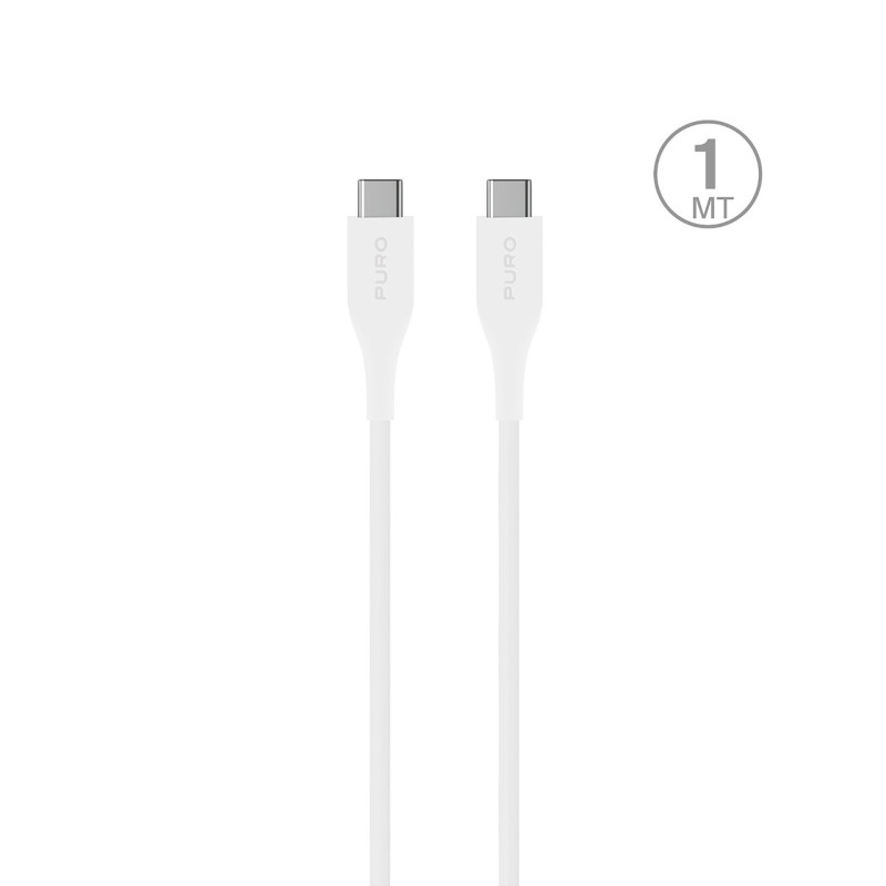 „Puro Plain USB-C“ – USB-C 2A 1 m kabelis – baltas