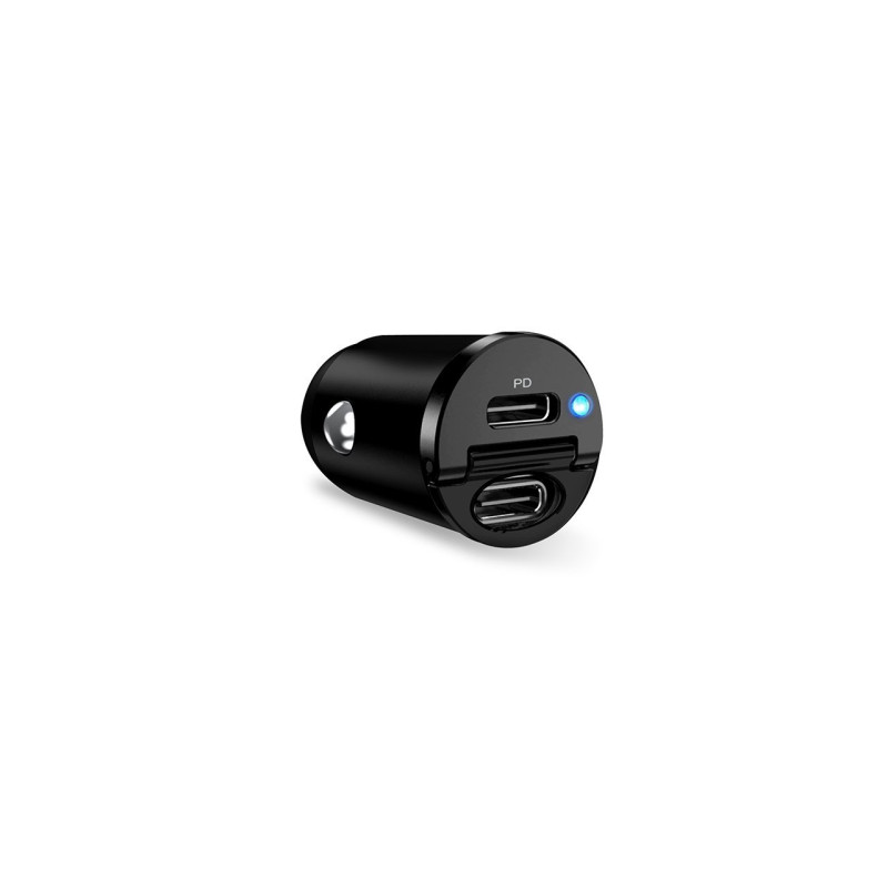 „Puro Mini“ 30 W maitinimo šaltinis 2 x USB-C automobiliniam įkrovikliui – juodas