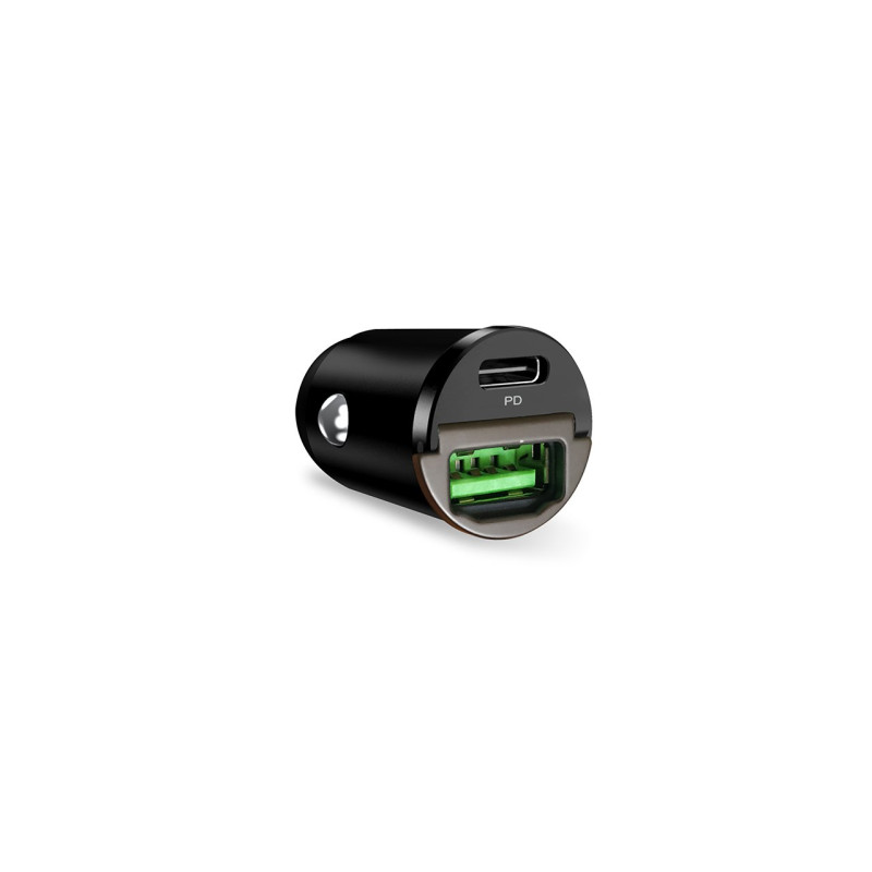 „Puro Mini“ 30 W maitinimo šaltinis USB-C USB-A automobiliniam įkrovikliui – juodas