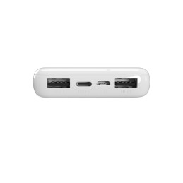 Nešiojamoji baterija „Puro White“ 10000mAh 12W 2xUSB-A + USB-C - balta