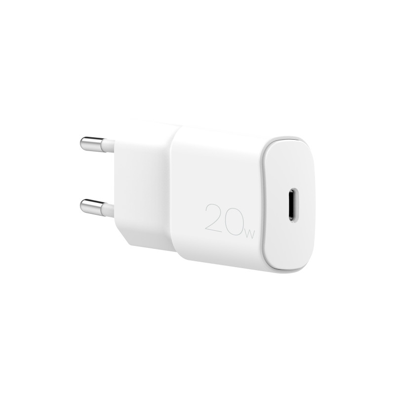„Puro White“ 20 W galios tiekimo USB-C sieninis įkroviklis – baltas