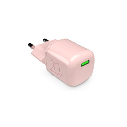 „Puro“ 20 W GaN USB-C sieninis įkroviklis – rožinis
