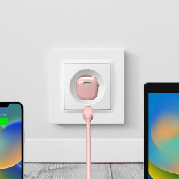„Puro“ 20 W GaN USB-C sieninis įkroviklis – rožinis