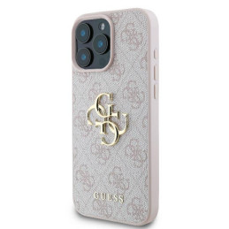 „Guess 4G“ didelio logotipo „iPhone 16 Pro“ dėklas – rožinis