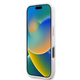 „Guess“ odinis 4G trikampio formos Strass MagSafe dėklas, skirtas iPhone 16 Pro – rožinis