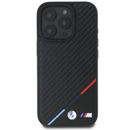 BMW M Carbon Tricolor Line MagSafe dėklas, skirtas iPhone 16 Pro Max – juodas