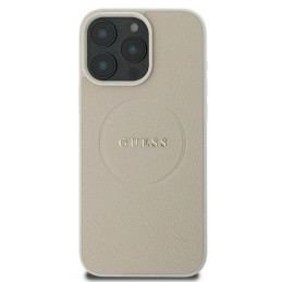„Guess Grained Ring MagSafe“ dėklas, skirtas „iPhone 16 Pro“ – smėlio spalvos