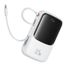 „Baseus Qpow Pro+“ 22,5 W 10000 mAh USB-C išorinė baterija – balta