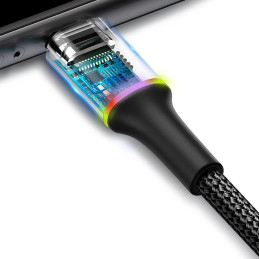 Baseus Halo USB-A - USB-C 2A kabelis 3m - juodas
