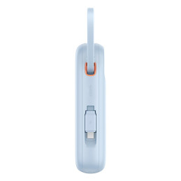 „Baseus QPow 2“ 30 W 10000 mAh išorinė baterija su įmontuotais USB-C laidais – mėlyna